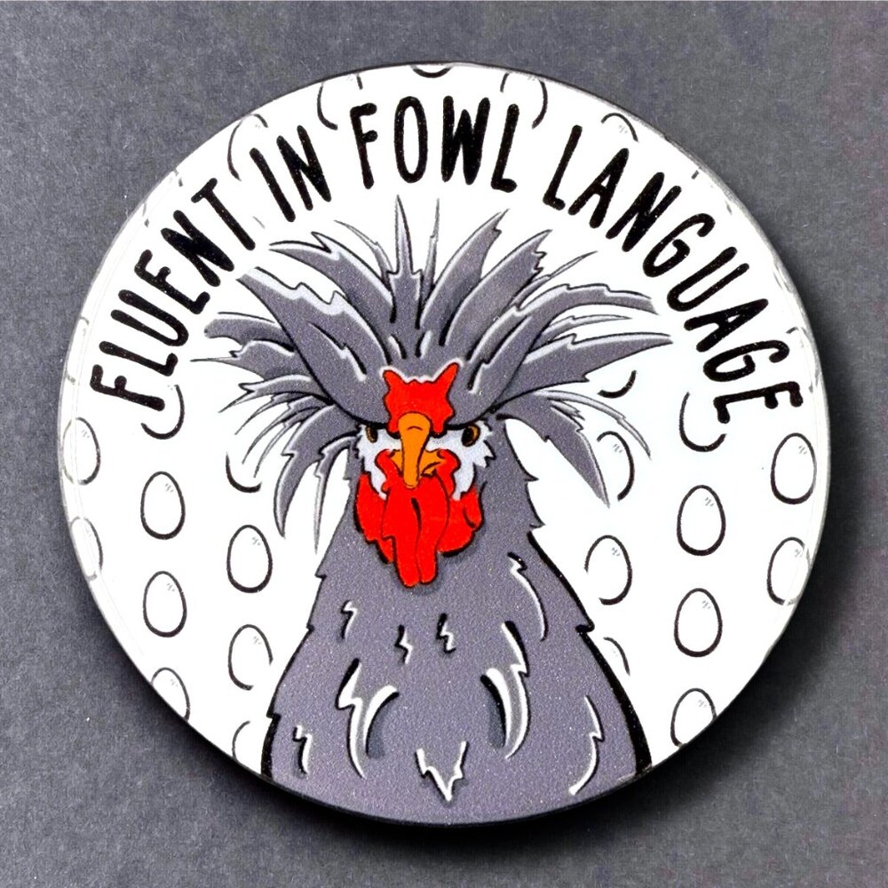 Funny Polish Chicken Fowl Language Pet Portrait Art Gift -5 Item Types Available